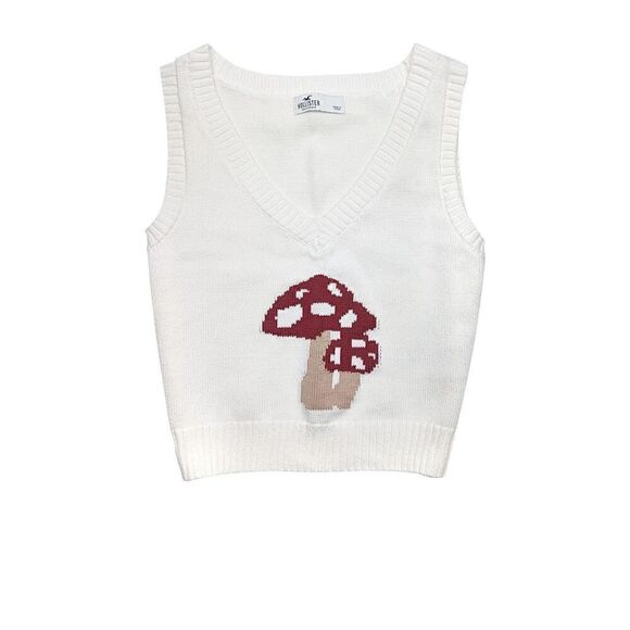 Hollister Mushroom Vest, Tank, Top, Sweater. Small. White - Picture 3 of 10